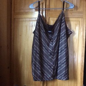 Torrid Black and beige lace tank top - NWT